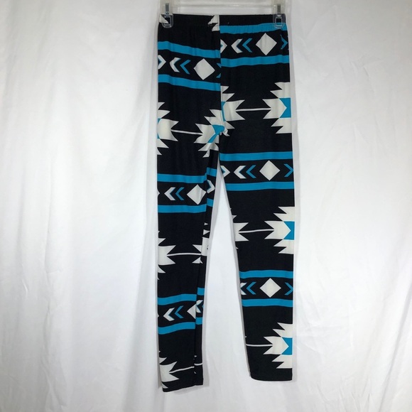 F & F One Size Super Stretch Aztec Print Leggings - Picture 3 of 6